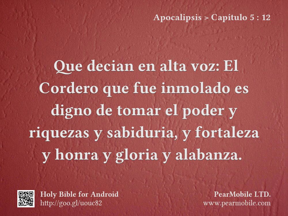 Apocalipsis, Capítulo 5:12
